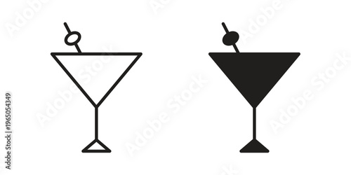Cocktail icon in line design. editable stroke icon vector. EPS10