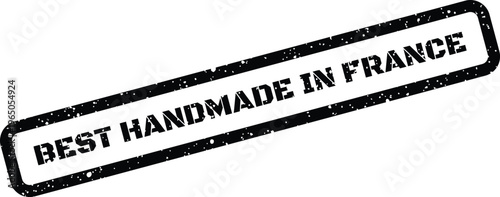 Foto Grungy rectangular rubber stamp text reading best handmade in france with textur