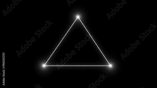 Three glowing points form a bright triangle on black