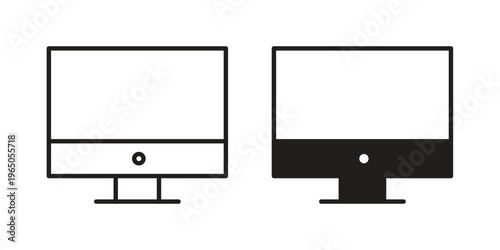 Desktop computer icon in line design. editable stroke icon vector. EPS10
