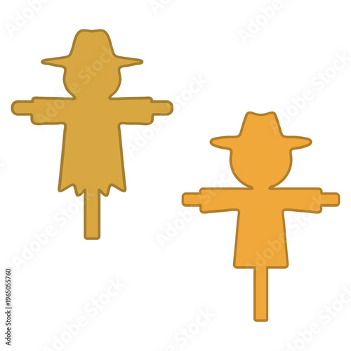 Two Scarecrow Silhouette Illustration Design