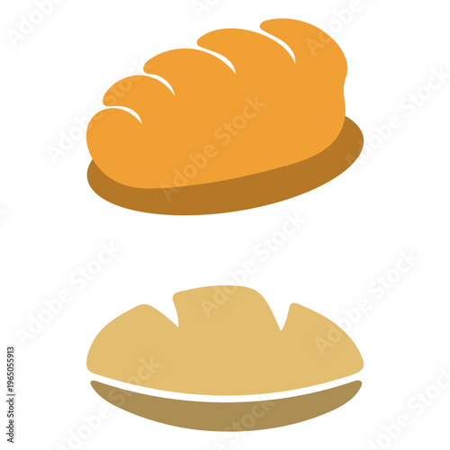 Two Baked Bread Loaves Illustration