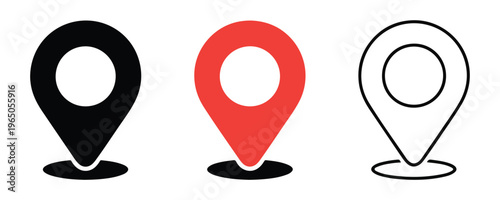 Location marker icon collection featuring map pins and navigation pointers for travel design.