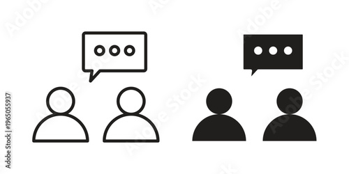 Discussion icon in line design. editable stroke icon vector. EPS10