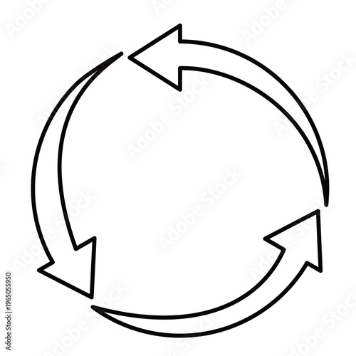 エコや循環型社会を象徴する、3D風で立体的なリサイクルループ矢印のアイコン