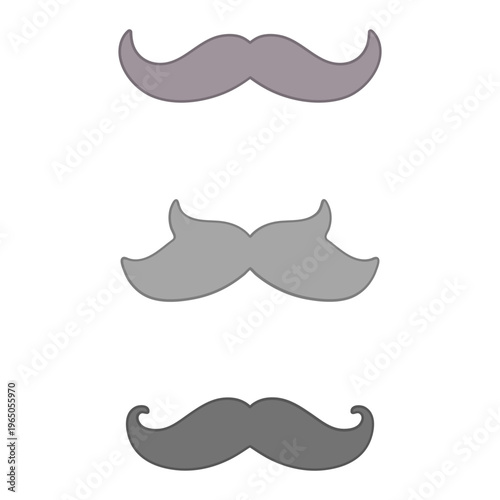 Three Different Mustache Illustration Set