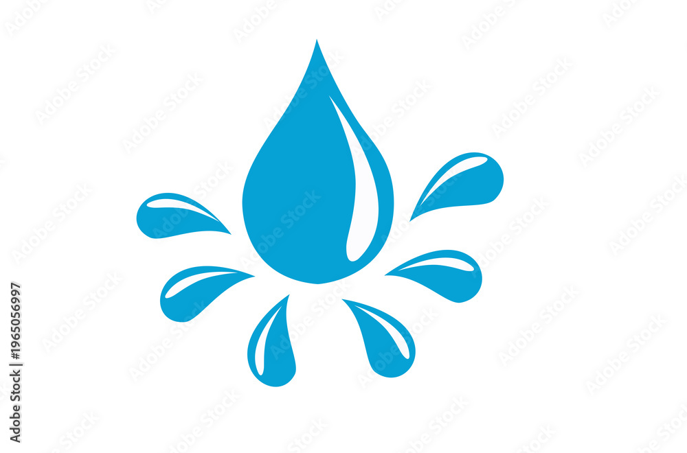 Fototapeta premium Liquid Water Splash Flat on Transparent Background