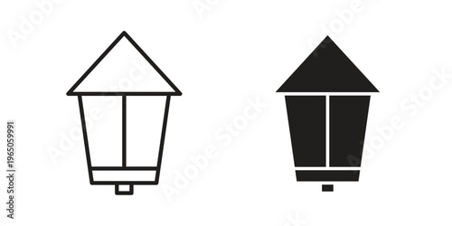 Street lamp icon set concept vector graphics for web UI