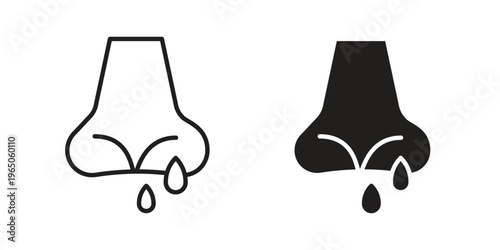 Stuffy nose icon set concept vector graphics for web UI