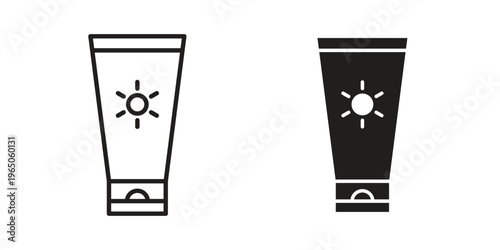 Sun cream icon set concept vector graphics for web UI