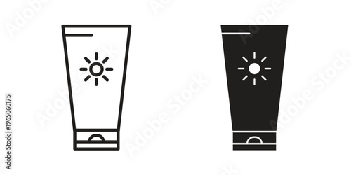 Sunscreen icon set concept vector graphics for web UI