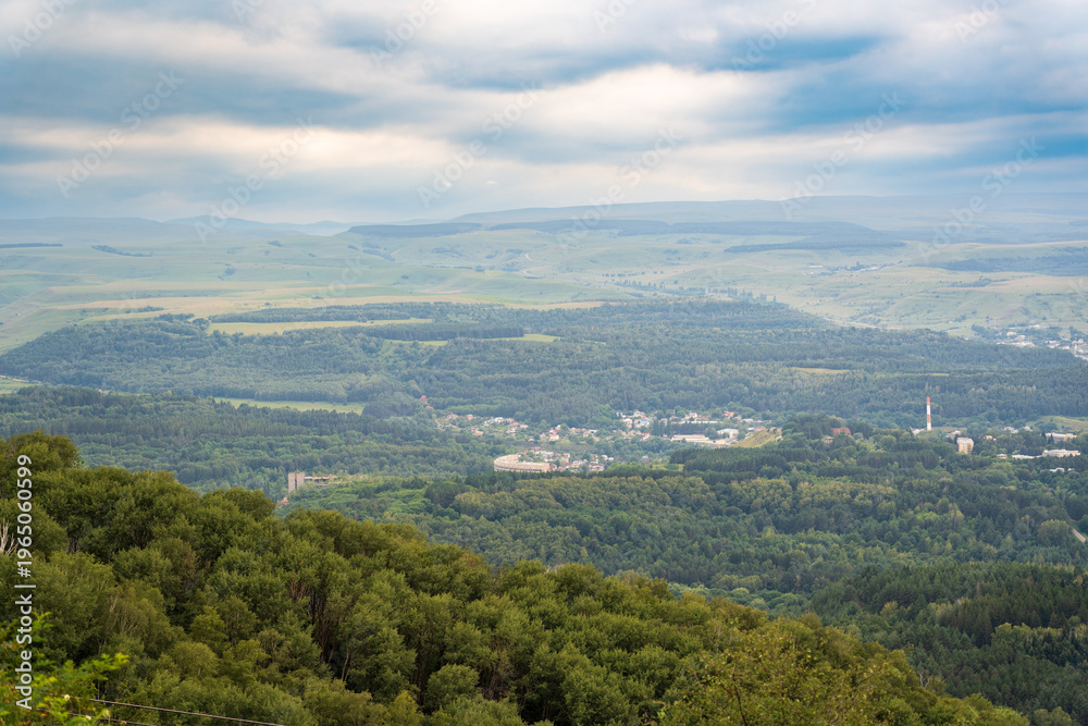Fototapeta premium Summer Mountains Landscape with Green forest.