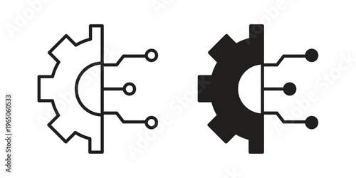Technology icon set concept vector graphics for web UI