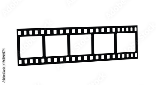 A strip of photographic film with five empty frames