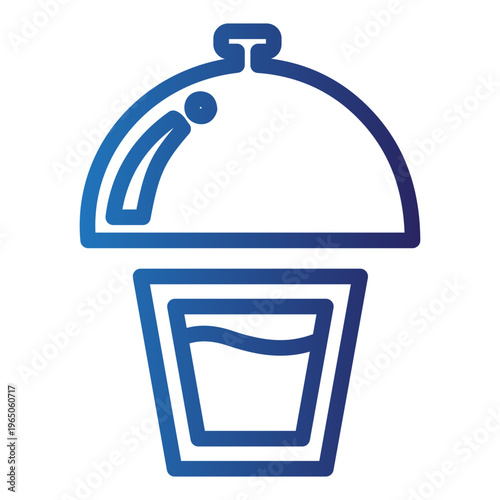 A cloche is served with a glass of water on a table indoors.