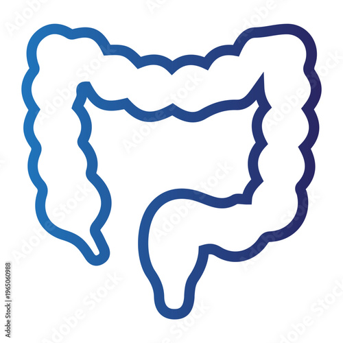 Outline illustration of the human colon, a vital part of the digestive system, depicted in a clean, minimalist style