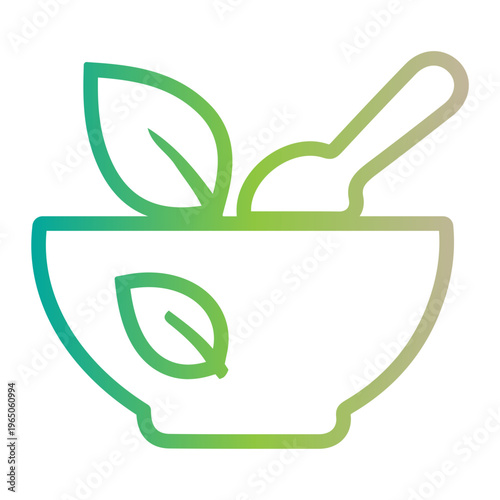 Herbal remedy preparation in a bowl with leaves and spoon, representing natural medicine and wellness practices