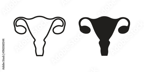 Uterus icon set concept vector graphics for web UI