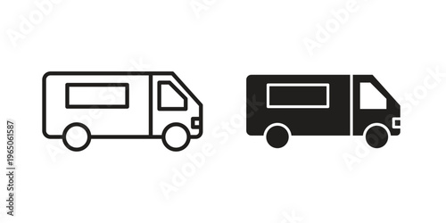 Van icon set concept vector graphics for web UI
