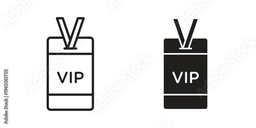 VIP neck tag icon set concept vector graphics for web UI