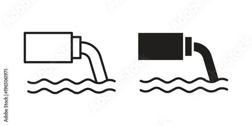 Waste water icon set concept vector graphics for web UI