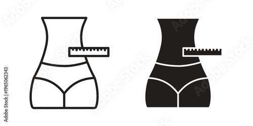 Weight loss icon set concept vector graphics for web UI