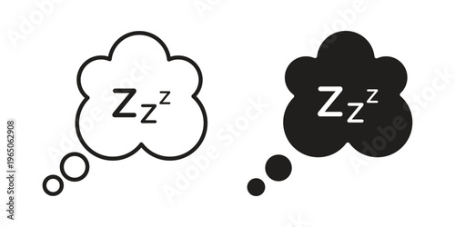 Zzz icon set concept vector graphics for web UI