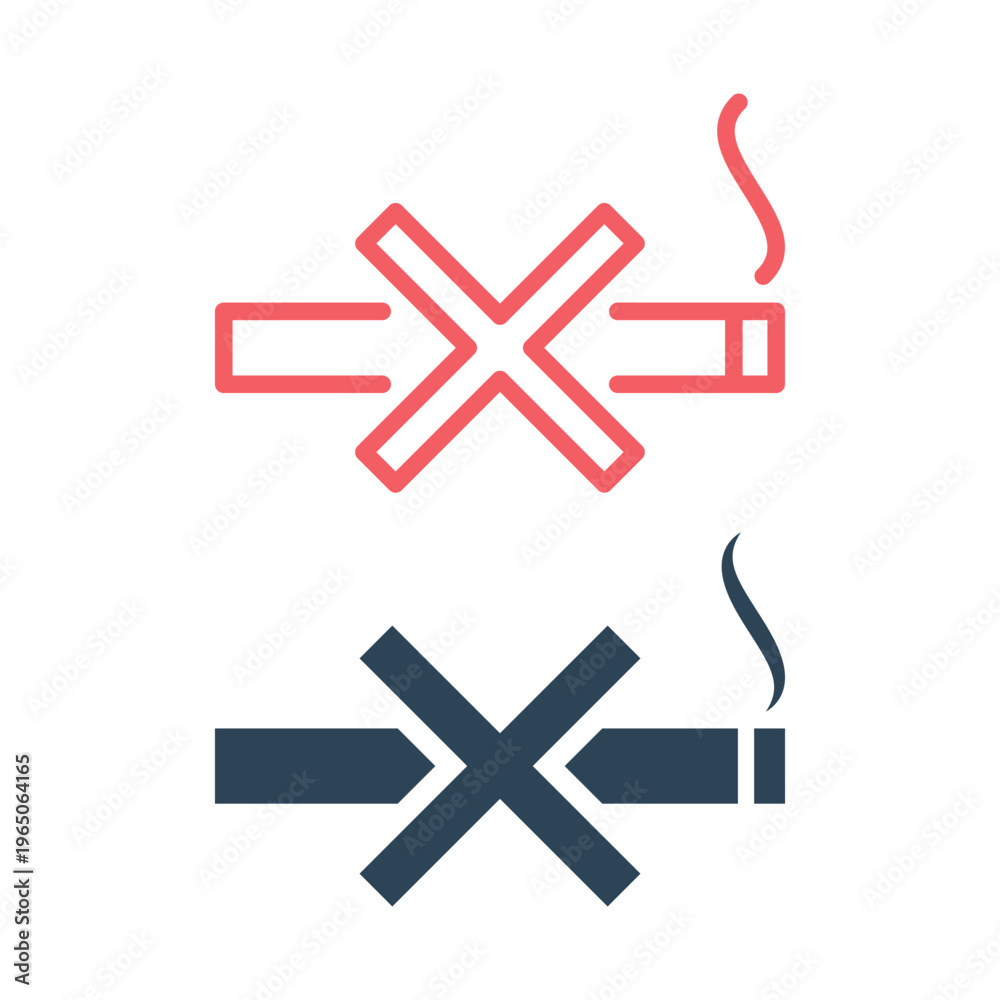 Obraz premium No smoking sign. The best of No Smoking icons set vector, illustration logo template in trendy style. Suitable for many purposes.