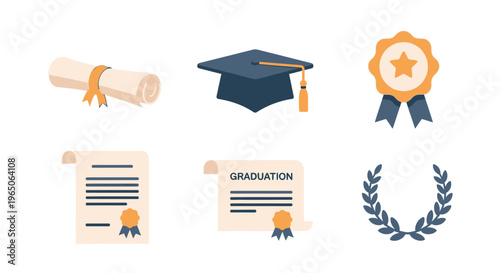 A Symbolic Vector Illustration Representing Graduation, Achievement, and Academic Success