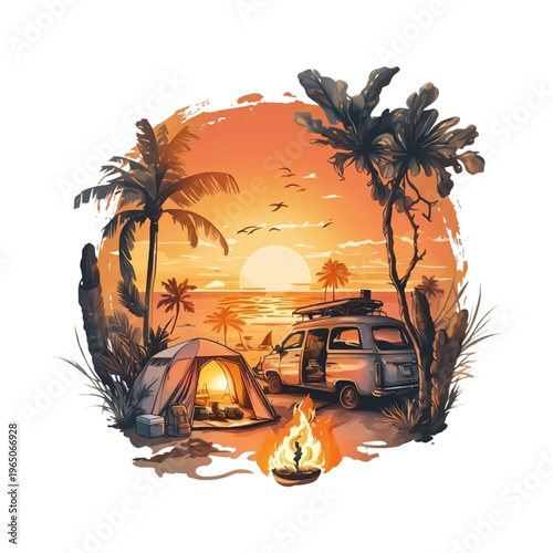 Sunset Beach Camping Adventure