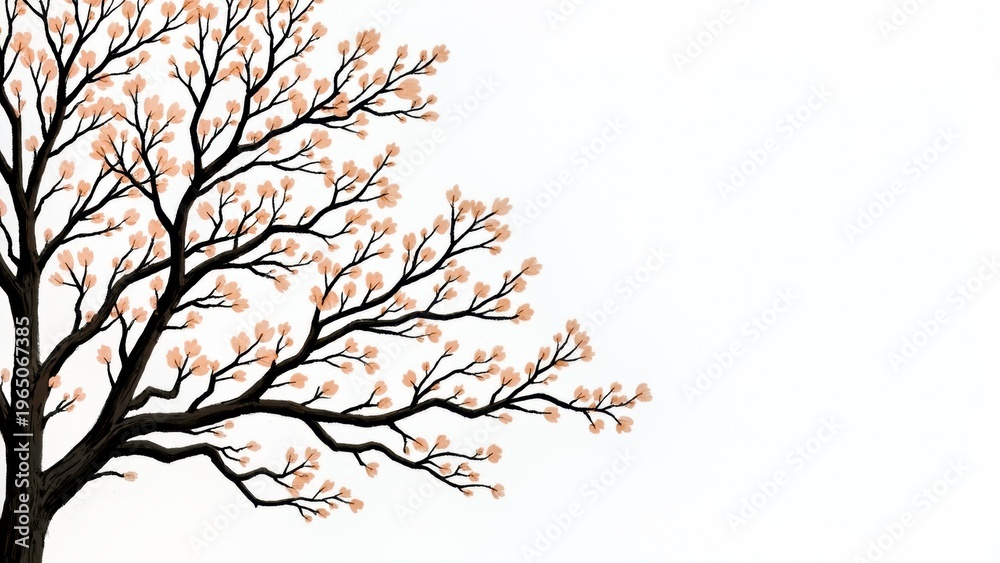 Obraz premium Spring scenery of cherry blossom branches