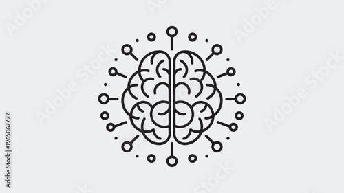 A stylized illustration of a human brain with connected nodes and lines, representing artificial intelligence and neural networks.
