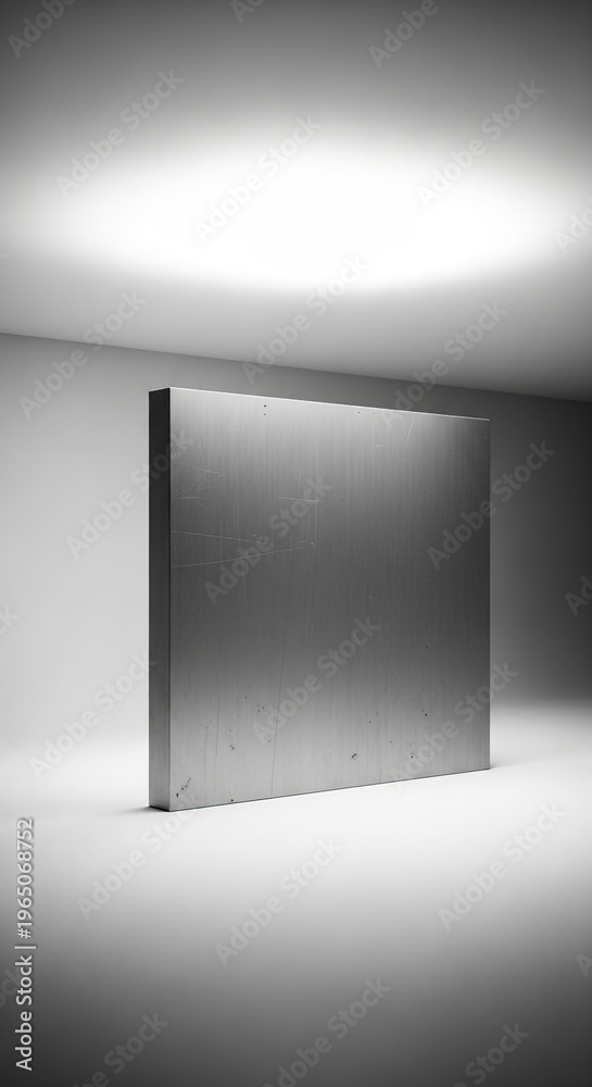 Fototapeta premium Minimalist architectural design with a square metallic panel.