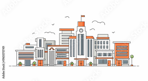 City Skyline with Modern Buildings.