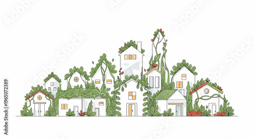 Collection of white fantasy houses.