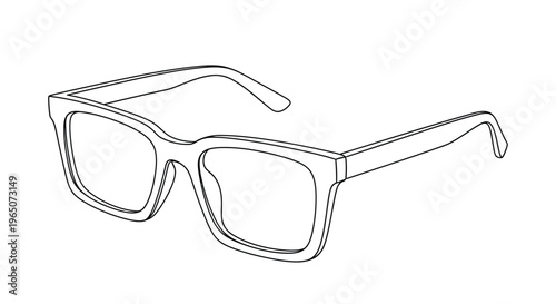 Eyeglasses, Single Line Drawing