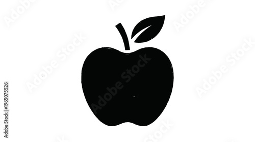 Green apple with leaf and water drops vector illustration