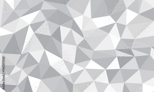 モノクロのポリゴン・幾何学三角形背景（グレー）