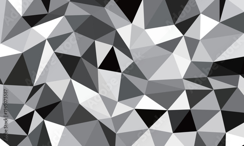 モノクロのポリゴン・幾何学三角形背景