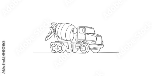 Cement mixer truck with rotating drum for construction site transport vehicle concrete building materials industrial