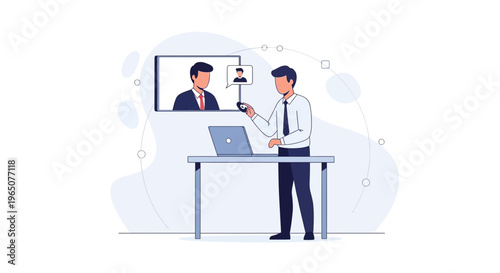 Business meeting via video conference, remote communication, online collaboration