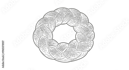 braided bagel illustration