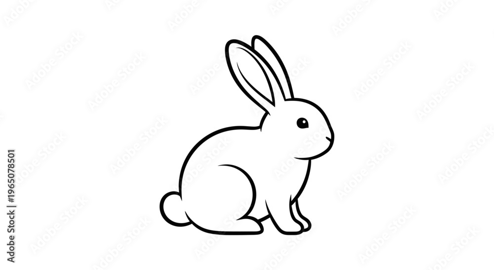 Fototapeta premium white rabbit on white background