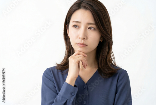 考える・悩む・ストレス・困る女性　Generative AI