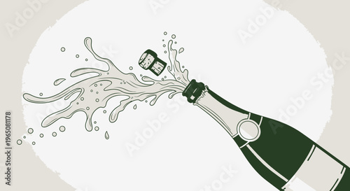 champagne bottle popping cork