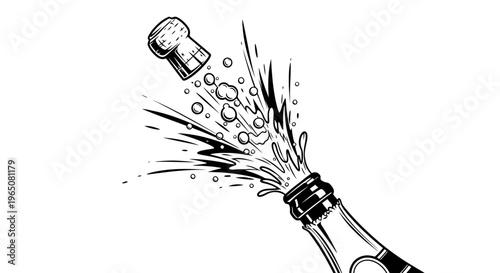 champagne bottle popping, celebration