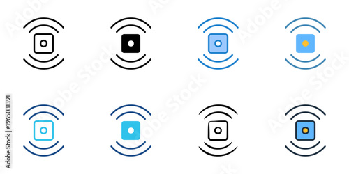 Sensor icons set multiple style collection. Editable stroke 
