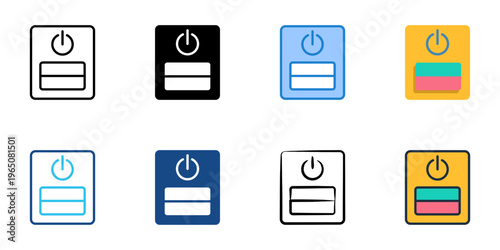Control panel icons set multiple style collection. Editable stroke 
