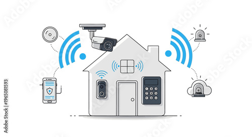 Smart Home Security System - Connected House, Surveillance, Alarm, Automation