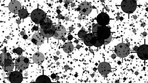 Abstract Geometric Pattern of Circles and Crosshairs